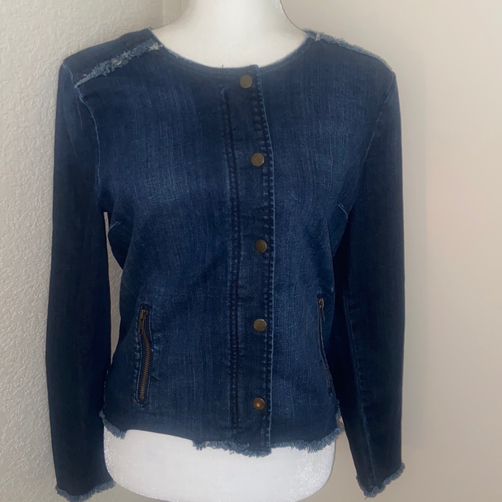 Lucky Brand Denim Blouse SZ MED VTG